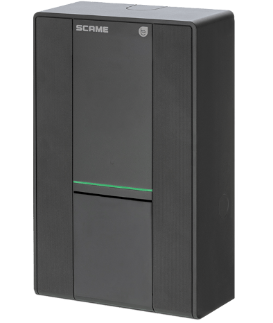 BE-W[2.0] WALL BOX IN LITE VERSION WITH APP, 7.4 kW TYPE 2 SOCKET, INTEGRATED SHUTTERS (T2S) AND DYNAMIC POWER MANAGEMENT (energy meter to be ordered separately*)